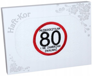 Ręcznik 70x140 Z Haftem Na Prezent 80 Urodziny