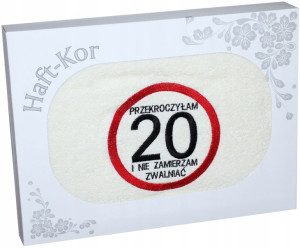 Ręcznik 70x140 Z Haftem Na Prezent 20 Urodziny