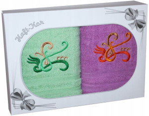 Prezent Komplet Dwóch Ręczników 70x140 Z Haftem