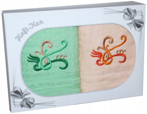 Prezent Komplet Dwóch Ręczników 70x140 Z Haftem