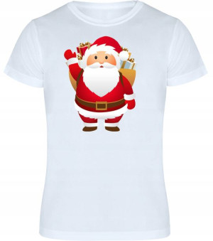 T-shirt Koszulka Męska Świąteczna Mikołaj - L