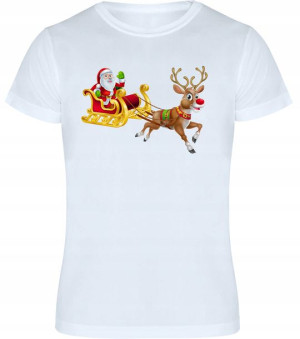 T-shirt Koszulka Męska Świąteczna Mikołaj - M