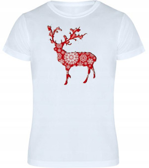 T-shirt Koszulka Męska Świąteczna Renifer - S