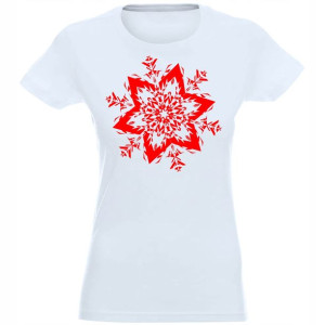 T-shirt Koszulka Damska Świąteczna Śnieżynka - Xl