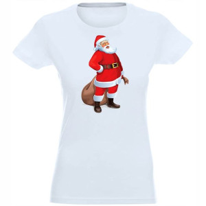 T-shirt Koszulka Damska Świąteczna Mikołaj - Xl