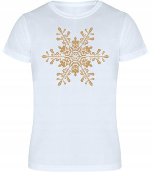 T-shirt Koszulka Męska Świąteczna Śnieżynka - S