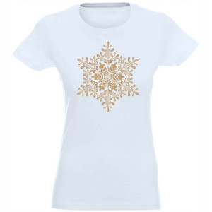 T-shirt Koszulka Damska Świąteczna Śnieżynka - M