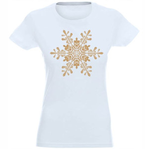 T-shirt Koszulka Damska Świąteczna Śnieżynka - M
