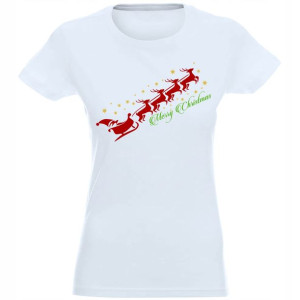 T-shirt Koszulka Damska Świąteczna Nadruk - M