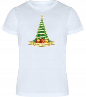 T-shirt Koszulka Męska Świąteczna Nadruk - M