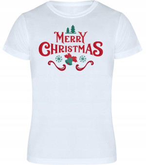 T-shirt Koszulka Męska Świąteczna Nadruk - S