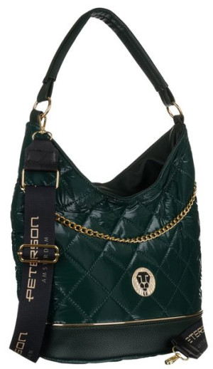 Pikowany shopper z łańcuchem w stylu glamour — Peterson