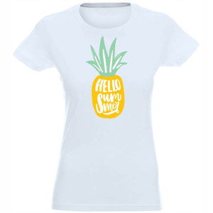 T-shirt Koszulka Damska Nadruk Hello Summer L
