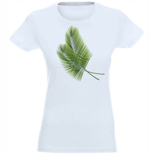 T-shirt Koszulka Damska Nadruk Palma Liście L
