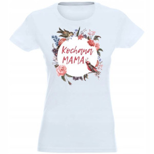 T-shirt Koszulka Damska Nadruk Kochana Mama M