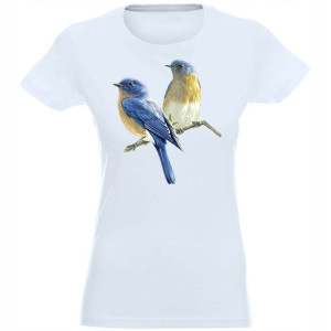 T-shirt Koszulka Damska Z Nadrukiem Ptaszki Xl