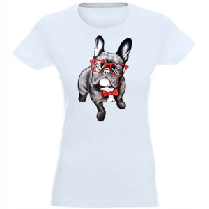 T-shirt Koszulka Damska Nadruk Czarny Buldog L