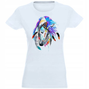 T-shirt Koszulka Damska Nadruk Kolor Koń M