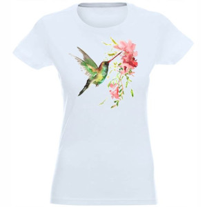 T-shirt Koszulka Damska Z Nadrukiem Koliber Xl