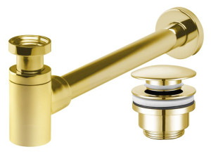 Syfon butelkowy mosiężny z korkiem klik klak metalowym uniwersalnym gold (Y