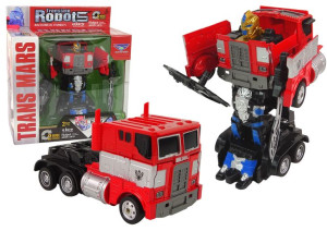 Autko Ciężarówka 2w1 Robot Transformers Wojownik Optimus Prime Czerwony HXS