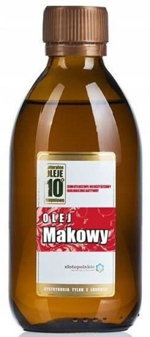 Olej Makowy Tłoczony Na Zimno 250ml Złoto Polskie