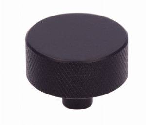 Gałka meblowa LOFT MUSKARI Prążkowana FI-33 mm, Czarny mat