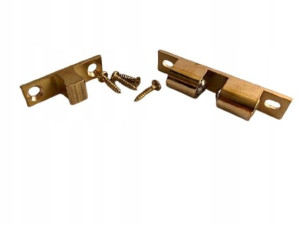 Zatrzask meblowy dwukulkowy ZŁOTY/MOSIĄDZ,  14 x 60 mm