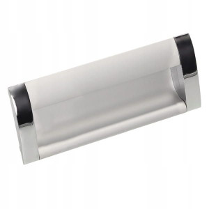 Uchwyt meblowy wpuszczany UA08, Aluminium/Chrom , L-96 mm
