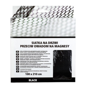 Moskitiera na drzwi z magnesami 100 x 220 cm czarna