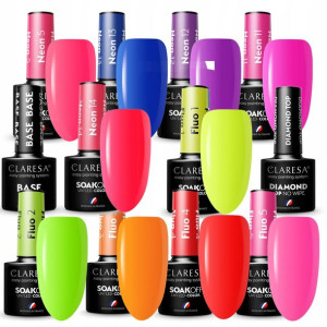 10+2 Gratis Lakier Hybrydowy Claresa Kolory Neon