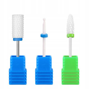 3x FREZ CERAMICZNY do żelu skórek KULKA STOŻEK