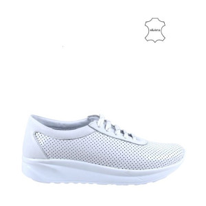 Półbuty Sportowe Sneakersy Ze Skóry Sokolski Bk W22-382 Białe