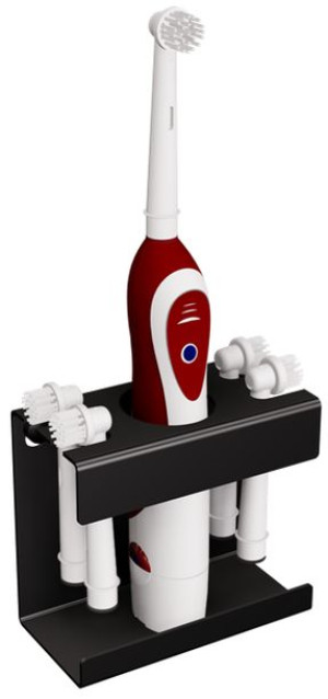 Uchwyt na szczoteczkę elektryczną i 4 końcówki TECHNIC czarny 338/NG