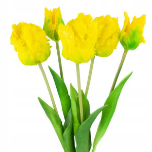 Tulipany Bukiet Papuzie Sztuczne Gumowane 5szt
