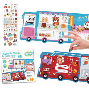 WOOPIE ART&FUN Naklejki Wielorazowe Zestaw Kreatywny Wyklejanka Pojazdy Str