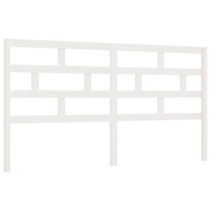 Wezgłowie łóżka, białe, 206x4x100 cm, lite drewno sosnowe