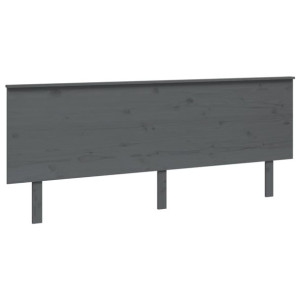 Wezgłowie łóżka, szare, 204x6x82,5 cm, lite drewno sosnowe