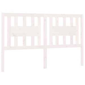 Wezgłowie łóżka, białe, 146x4x100 cm, lite drewno sosnowe