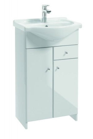 DEFTRANS TREND D50 komplet szafka z umywalką  ceramiczną 50x41x80cm biała