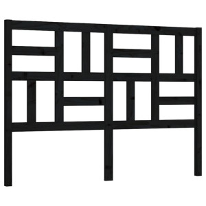 Wezgłowie łóżka, czarne, 126x4x104 cm, lite drewno sosnowe