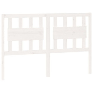 Wezgłowie łóżka, białe, 145,5x4x100 cm, lite drewno sosnowe