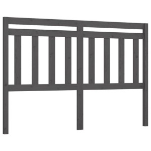 Wezgłowie łóżka, szare, 140x4x100 cm, lite drewno sosnowe