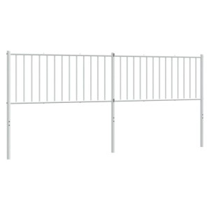 Metalowe wezgłowie, białe, 206x3x90 cm