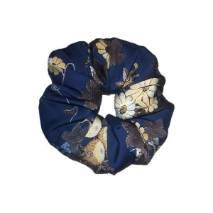 Satynowa Scrunchie Night Flower rozmiar M