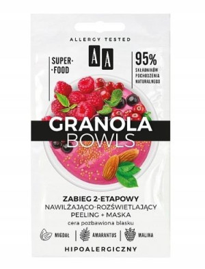 AA Granola Bowls Glow peeling + maska, 2x4 ml