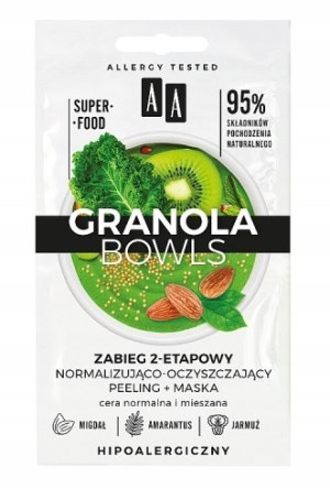 AA Granola Bowls Detox peeling + maska, 2x4 ml