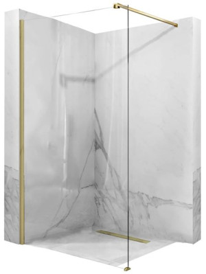 REA AERO120 GOLD BRUSH ścianka prysznicowa typu WALK-IN 120cm szkło transpa