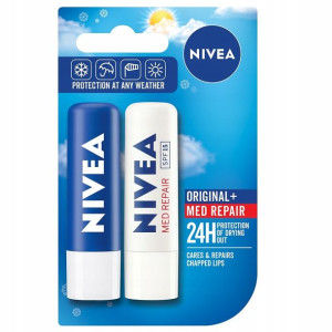 Nivea Pomadka 4.8g + Med Repair Pomadka 4.8g
