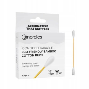 Nordics Bamboo Cotton Buds Patyczki, 100 sztuk
